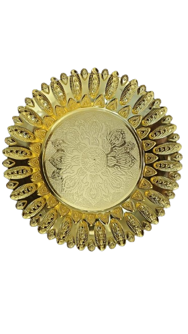 Floral style Gold Finish Dry Fruit Plate