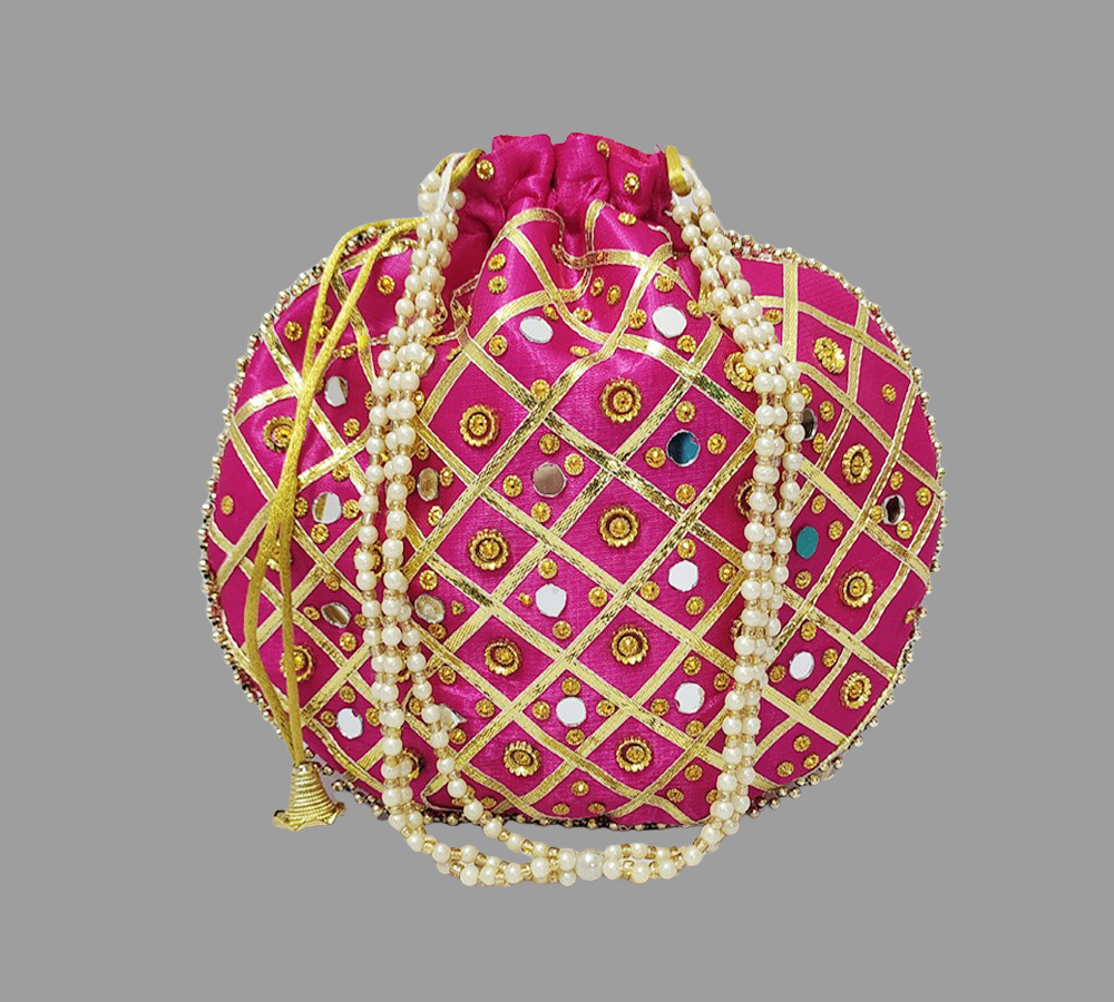 Mirror Potli with Pearl handle