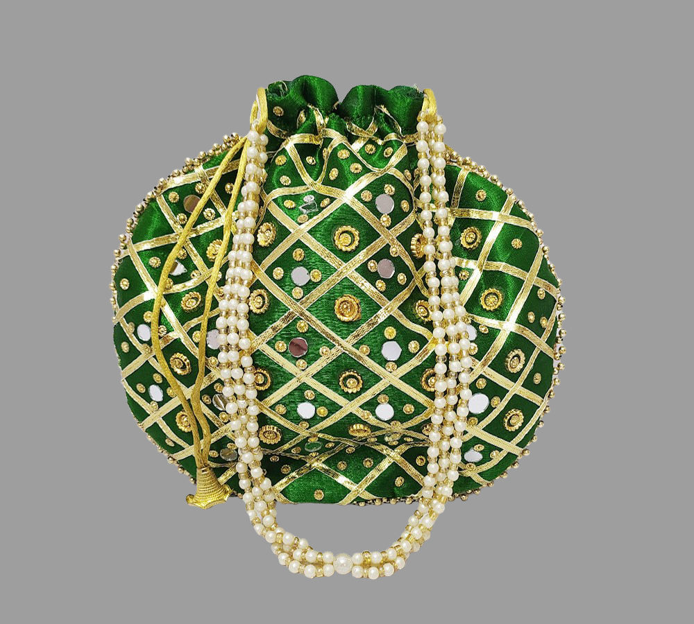 Mirror Potli with Pearl handle