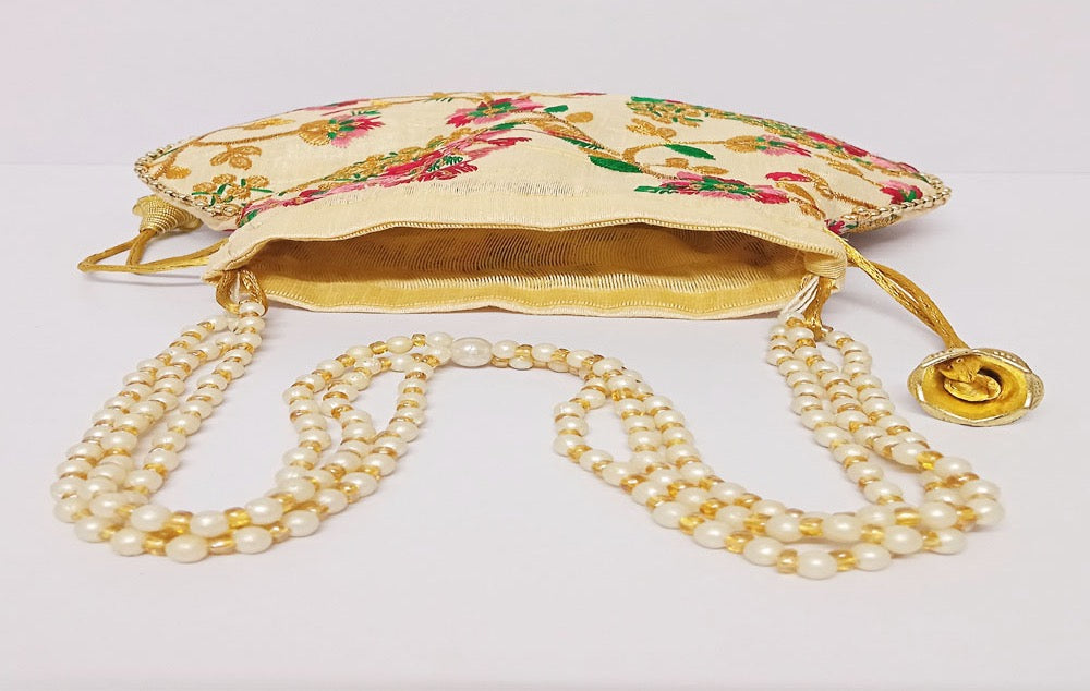 Embroided Floral Potli Bag