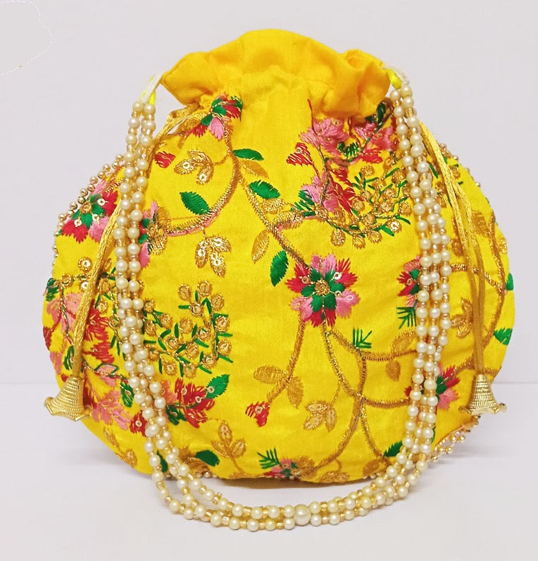 Embroided Floral Potli Bag