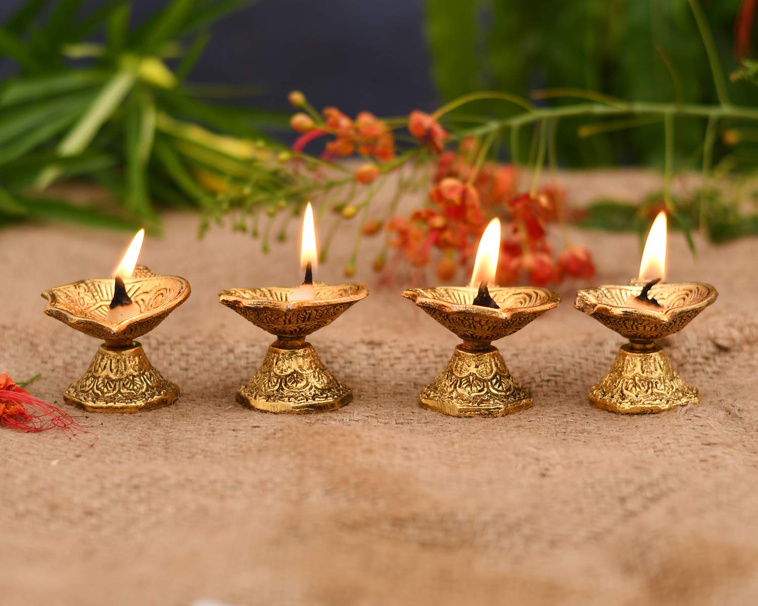 Brass Diya - Conch(Sangu) Design