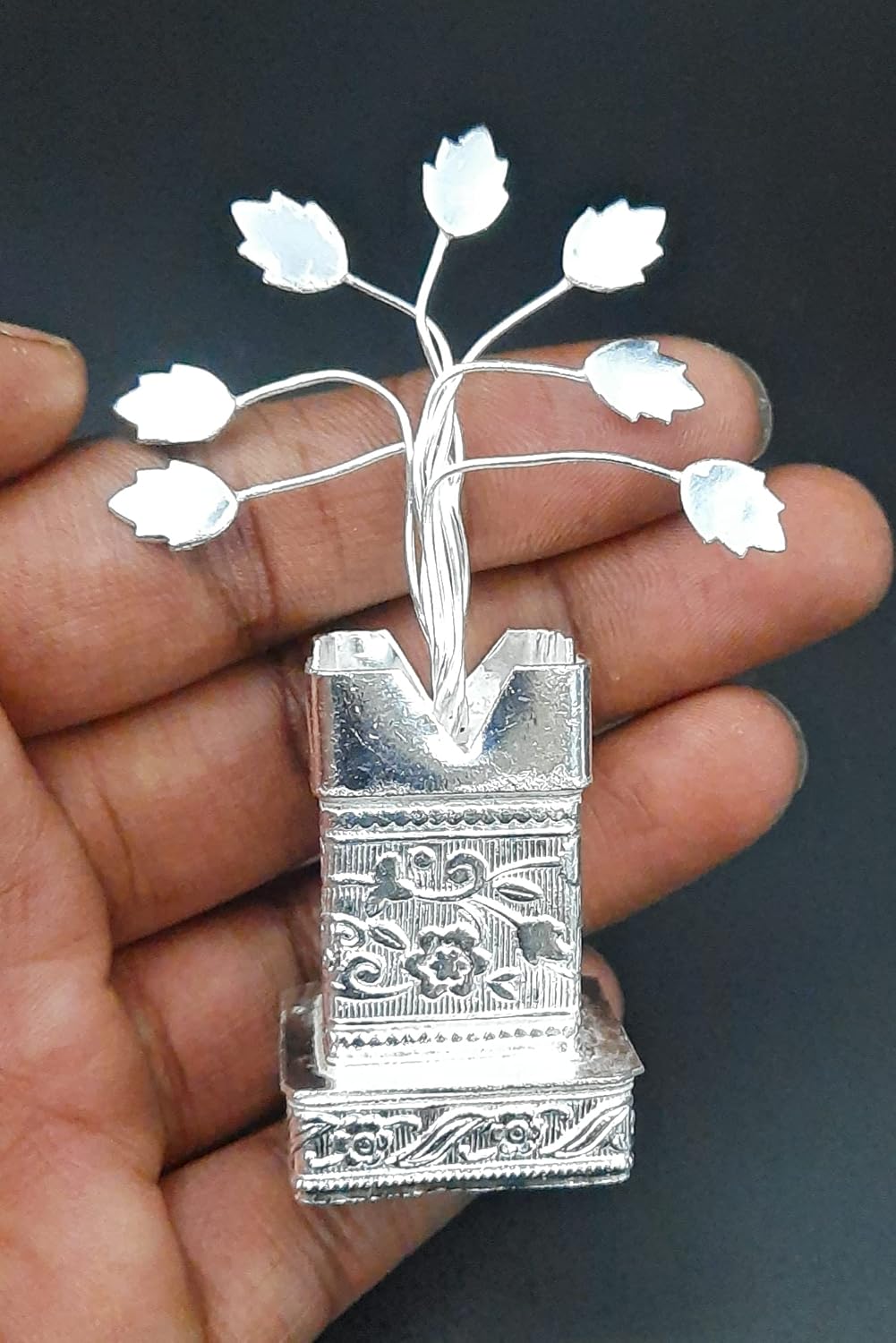 German Silver Brindavan Or Tulasi Plant for Pooja - Mini