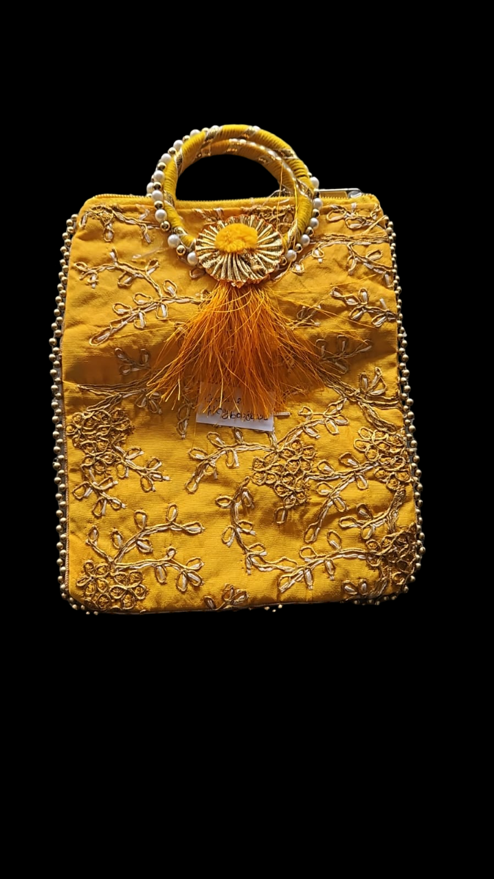 Embroidered Potli Zipper Bag