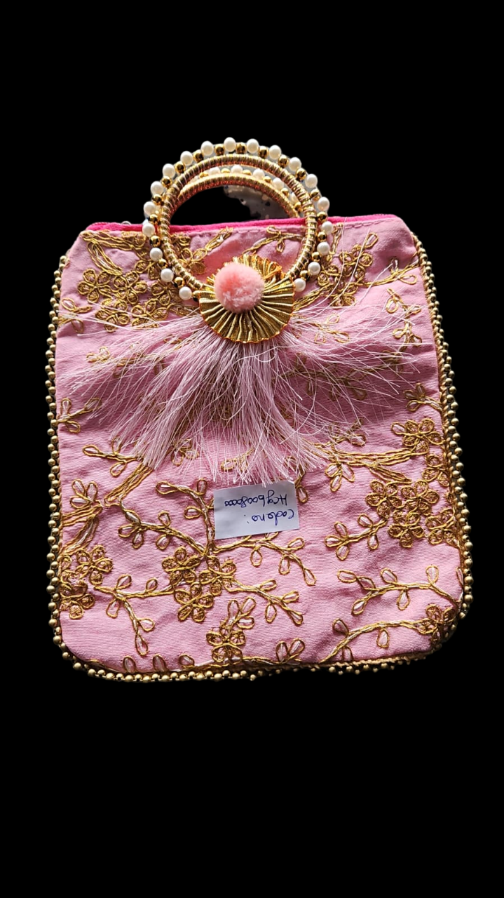 Embroidered Potli Zipper Bag