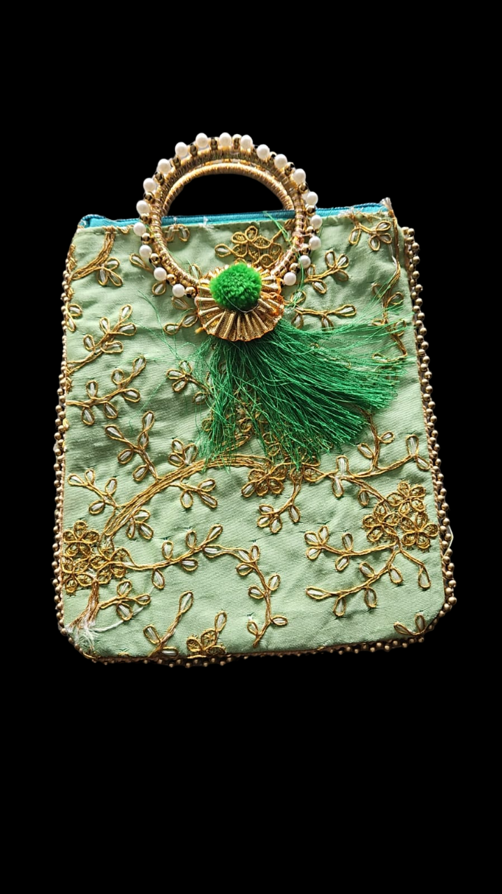 Embroidered Potli Zipper Bag