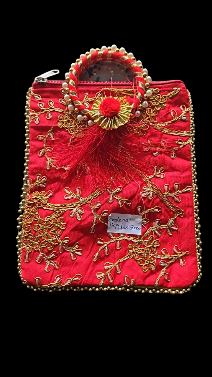 Embroidered Potli Zipper Bag