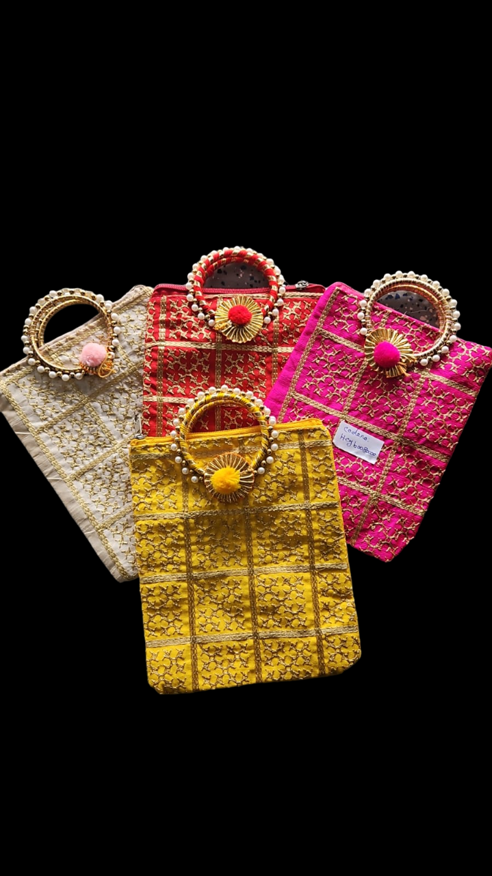 Embroidered Gota Work Potli Bag