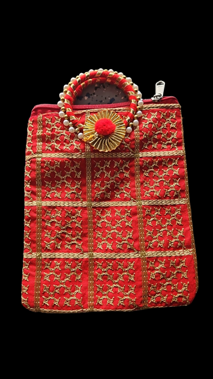 Embroidered Gota Work Potli Bag