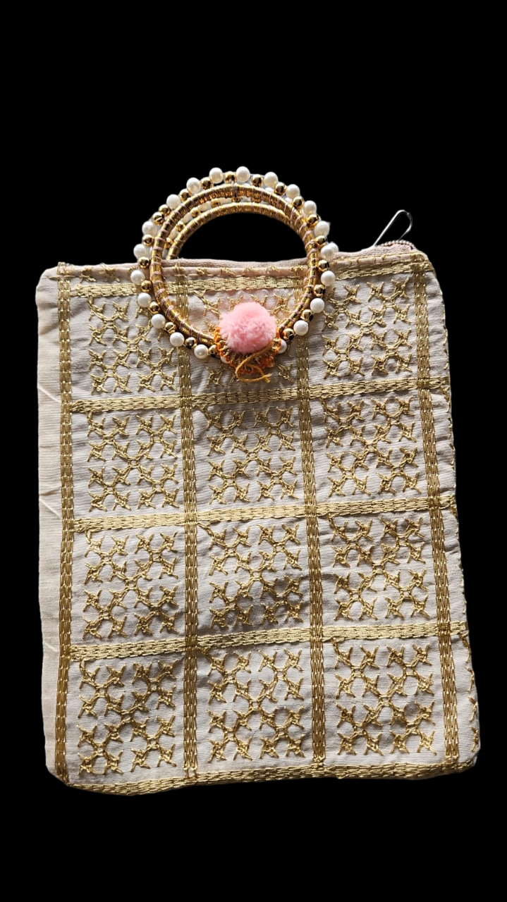 Embroidered Gota Work Potli Bag