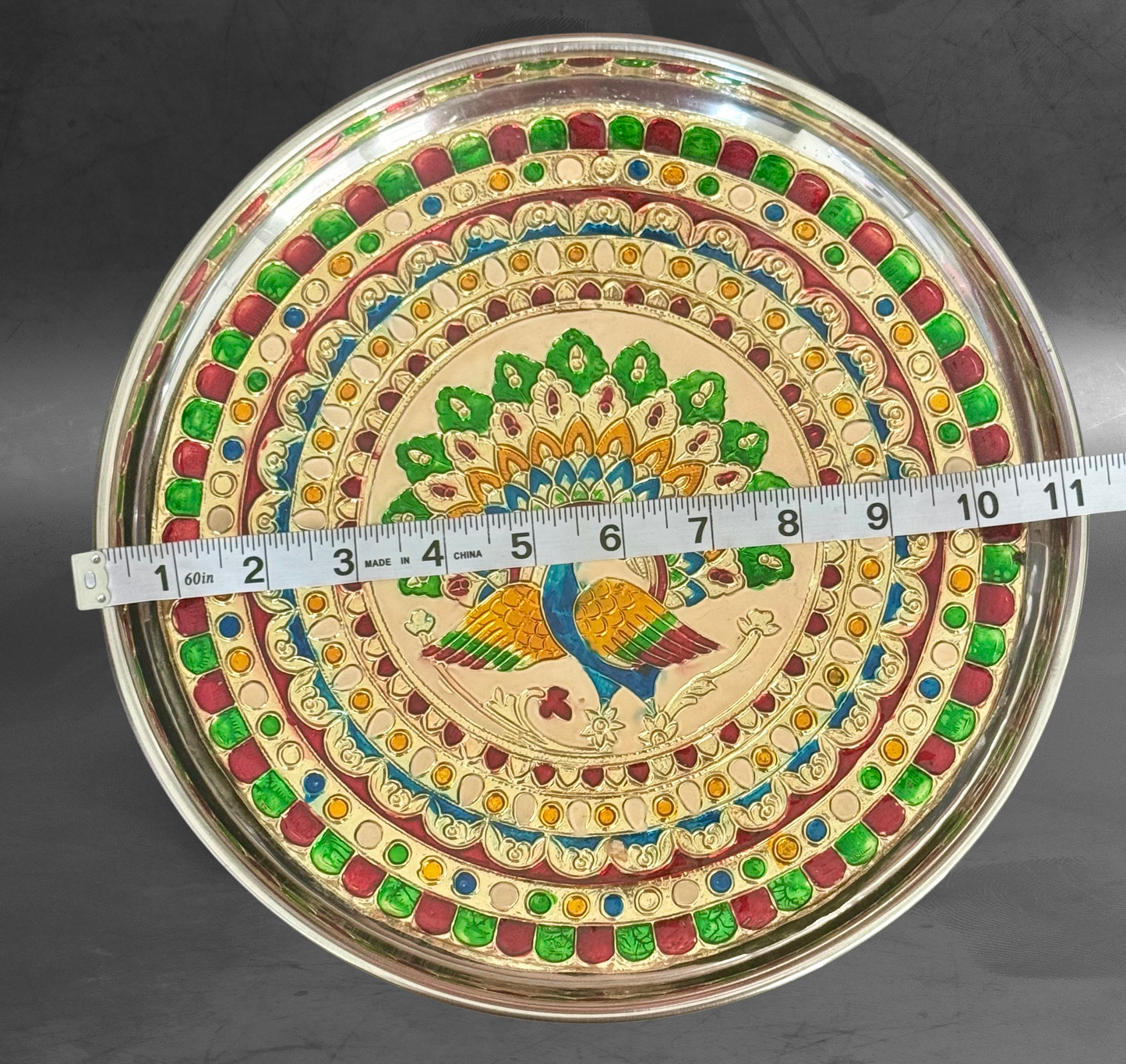 Meenakari  Stainless Steel Plate - Medium