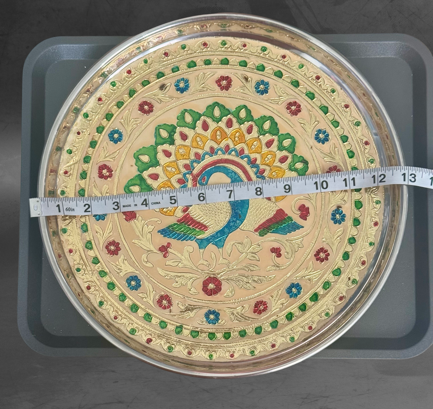 Meenakari Stainless Steel plate - Big