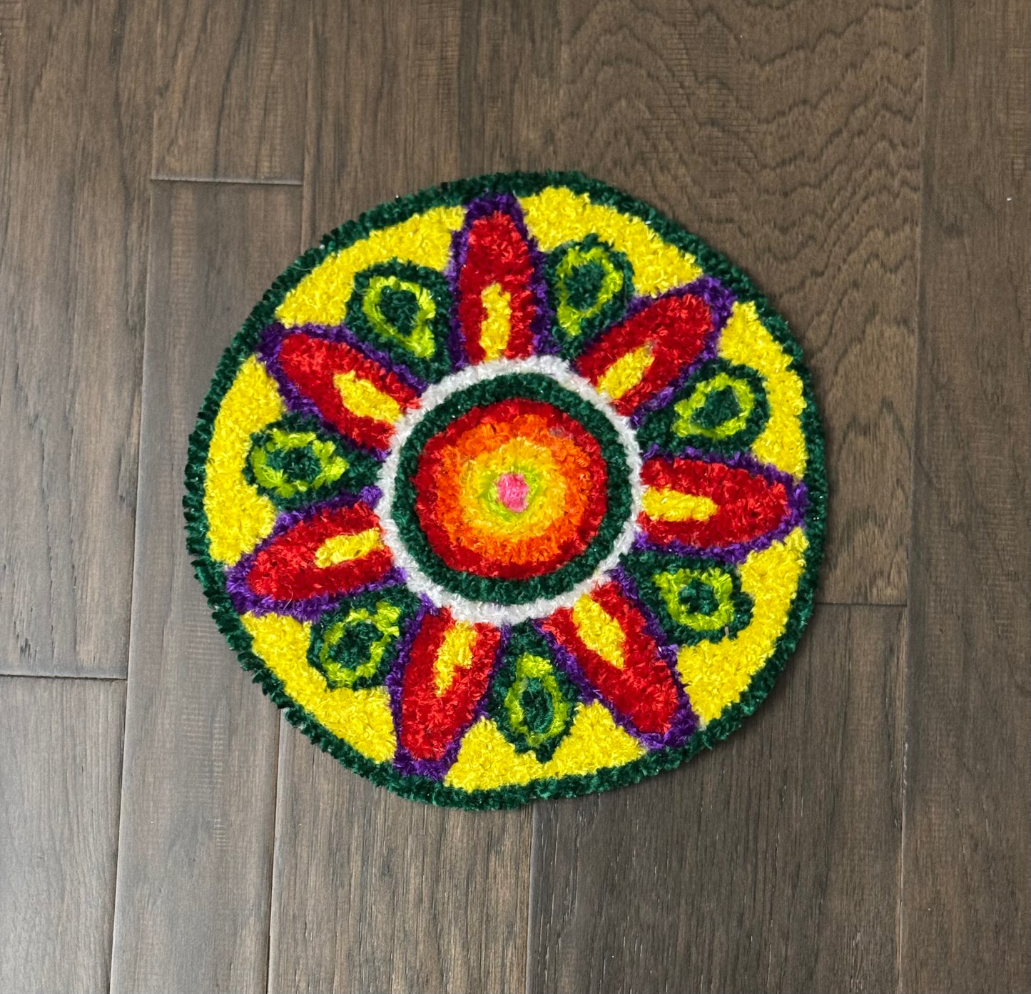 Flower rangoli mat