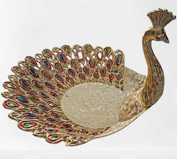 Meenakari Peacock Tray