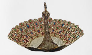 Meenakari Peacock Tray