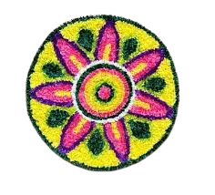 Decorative Rangoli Mat (flower design) - small