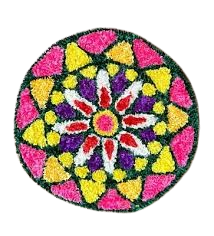 Decorative Rangoli Mat (multicolor flower design) - Large