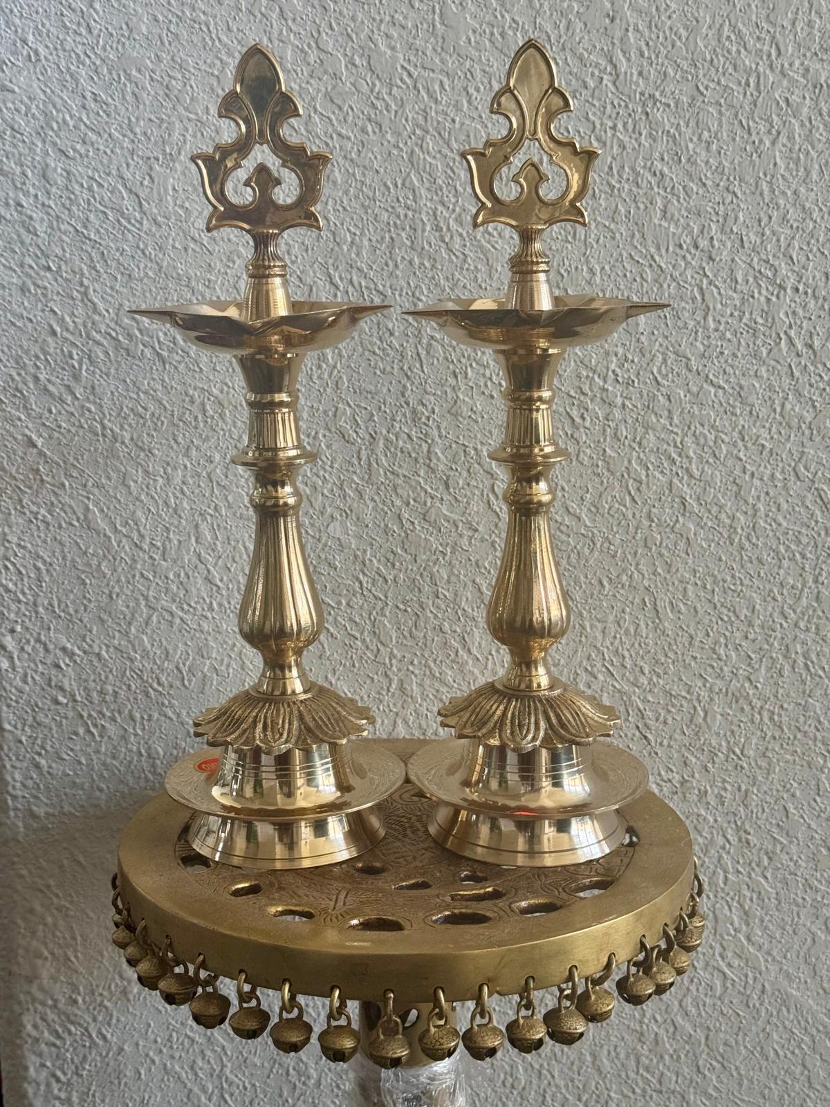 Traditional Golden Kuthu Vilaku