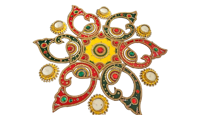 Rangoli with t-light holder