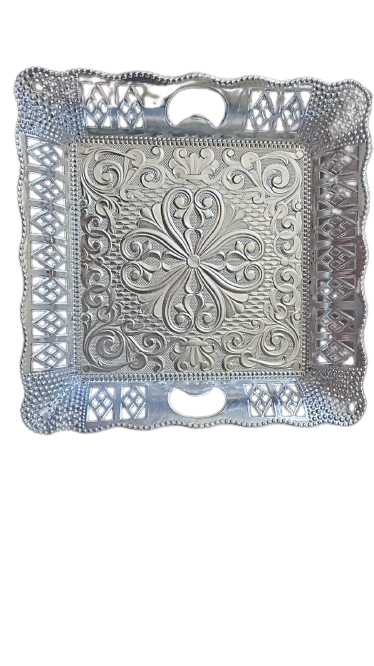 Floral Rectangle Fiber Tray