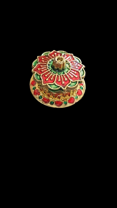 Meenakari Design Sindoor Box (with red flower)