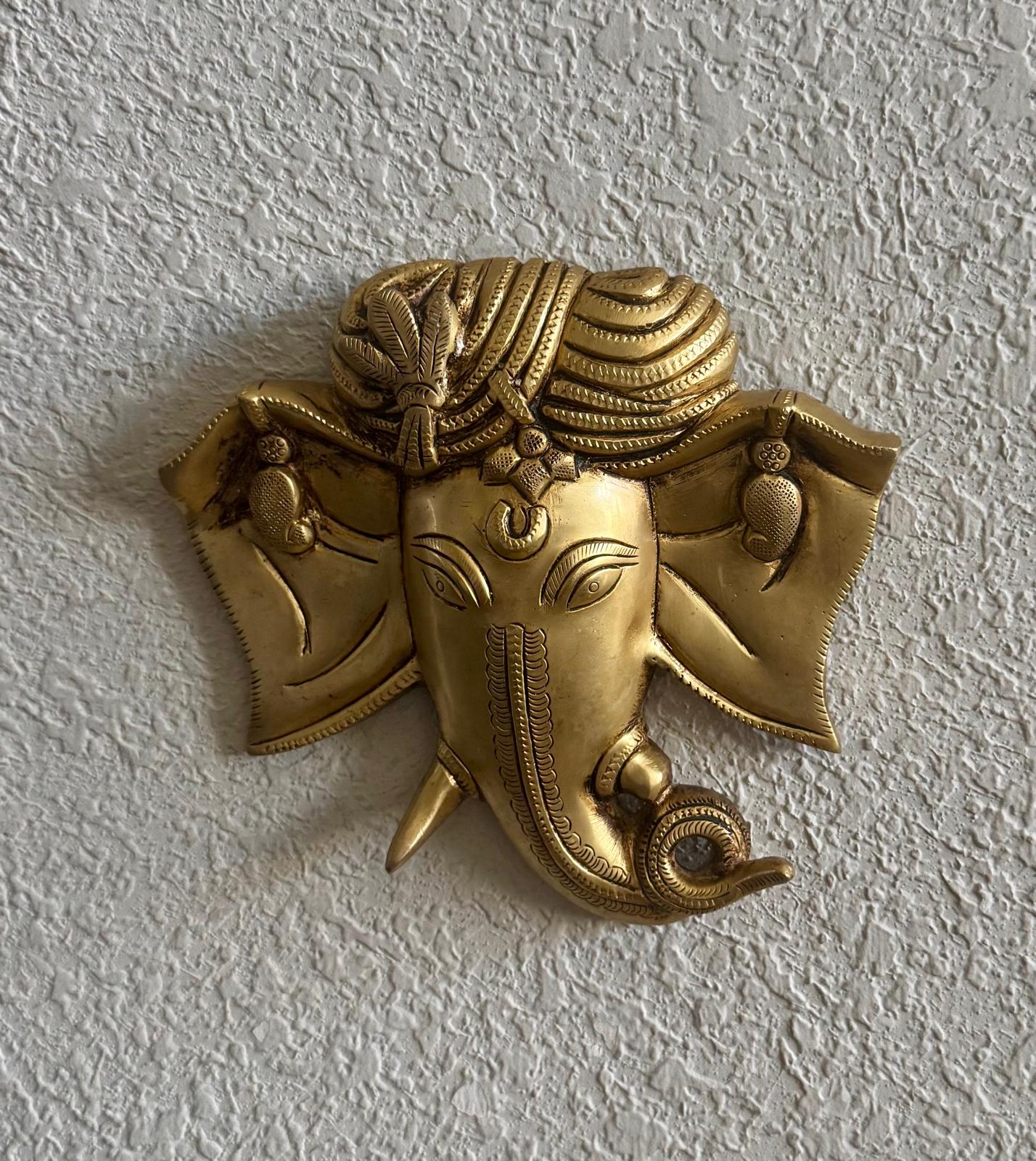 Golden Statue Head of Lord Ganesha