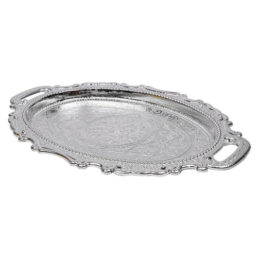Silver Finish Fiber Serving Tray