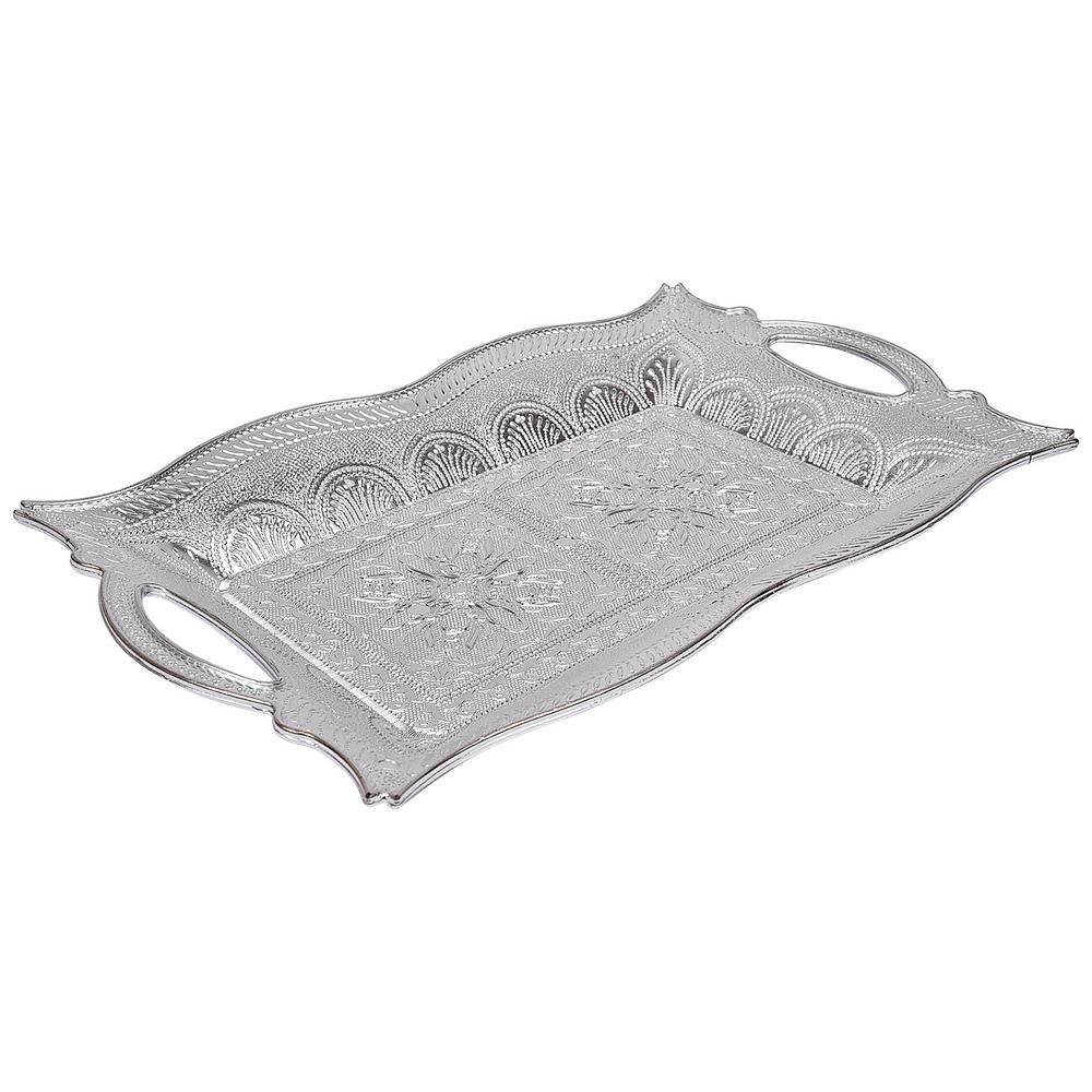 Silver Finish Fiber Serving tray