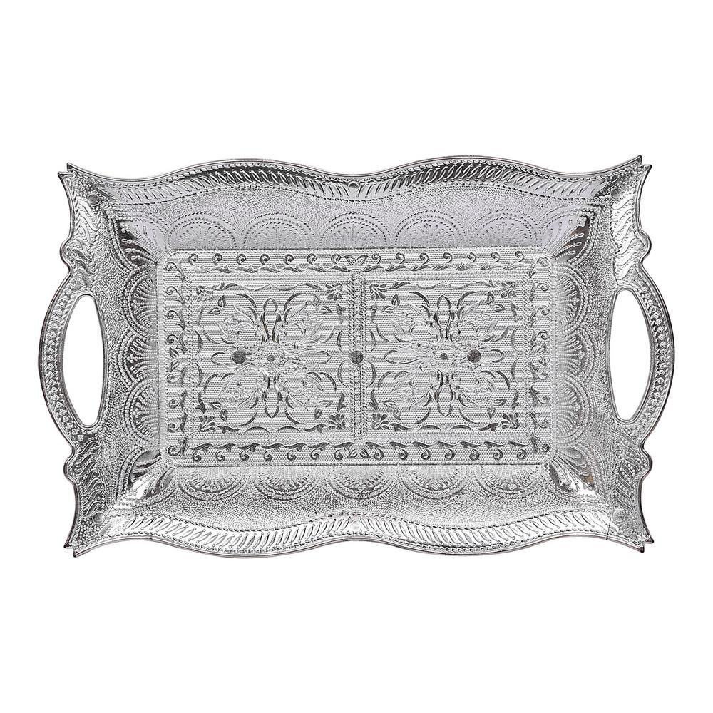 Silver Finish Fiber Serving tray