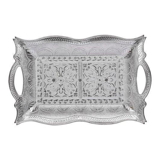 Silver Finish Fiber Serving tray