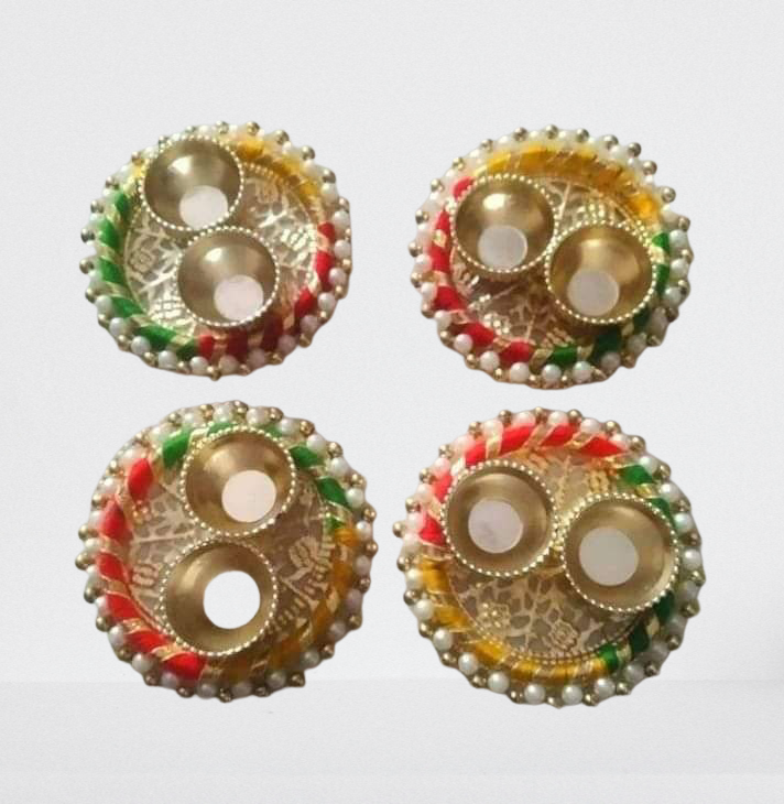 Haldi-Kumkum Platter with Multi color threadwork