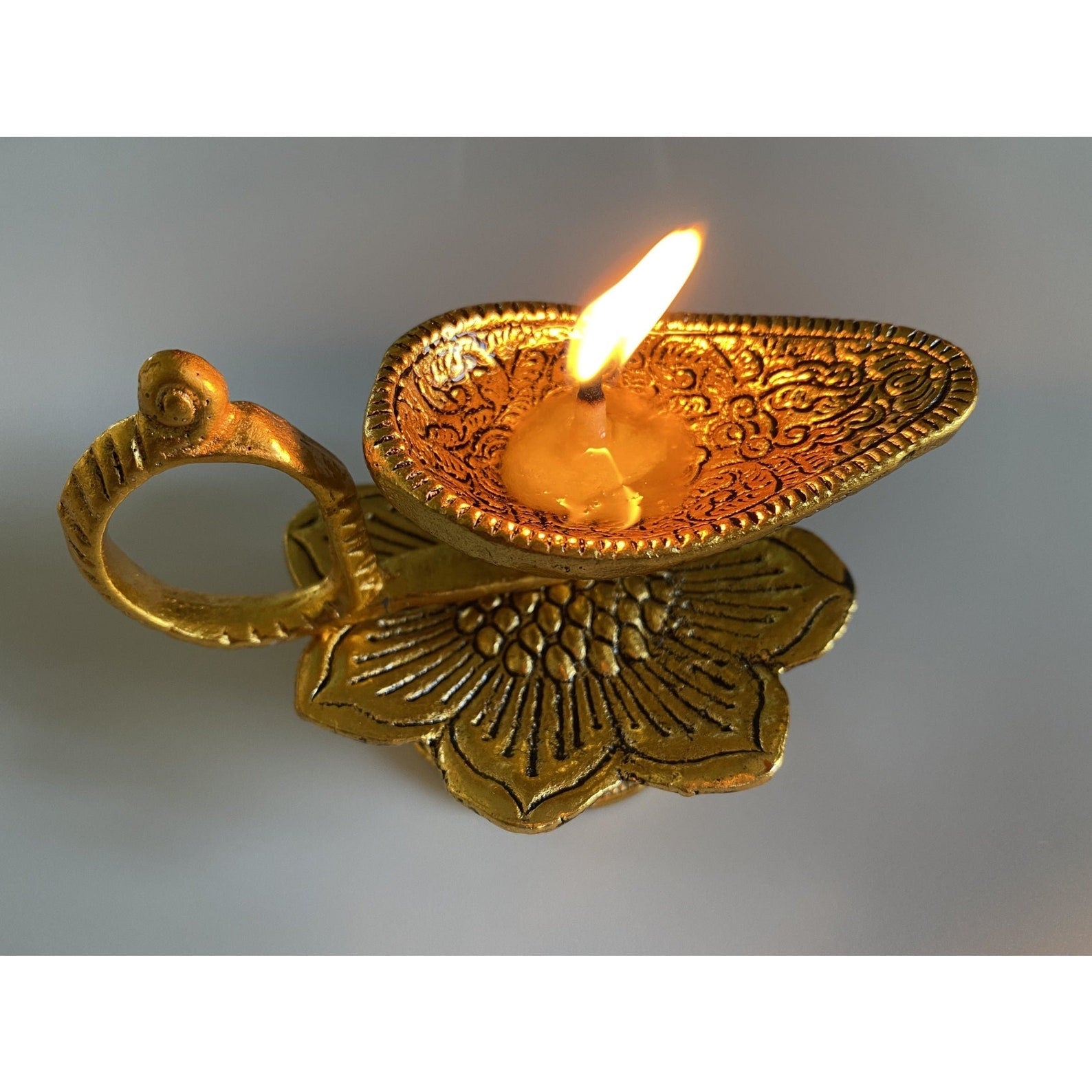 Brass Diya - Flower Design